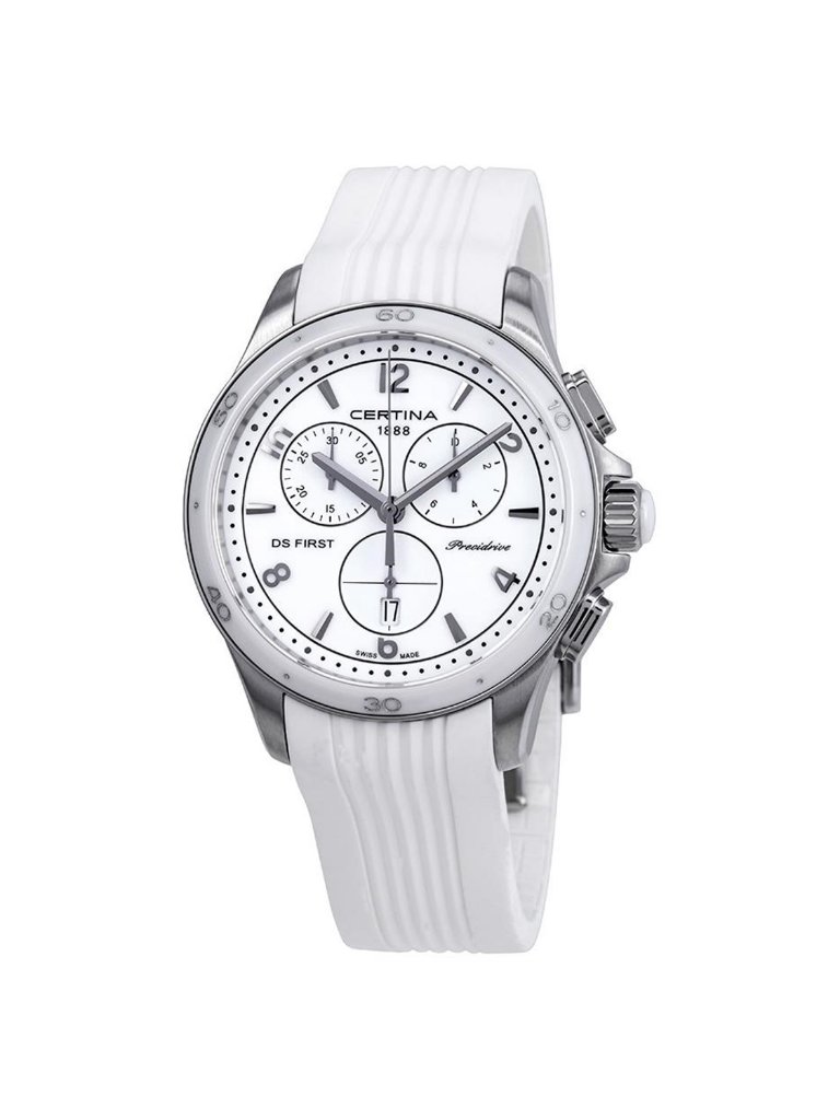 Nwt Certina Ds First Lady Chronograph White Dial Ladies Watch